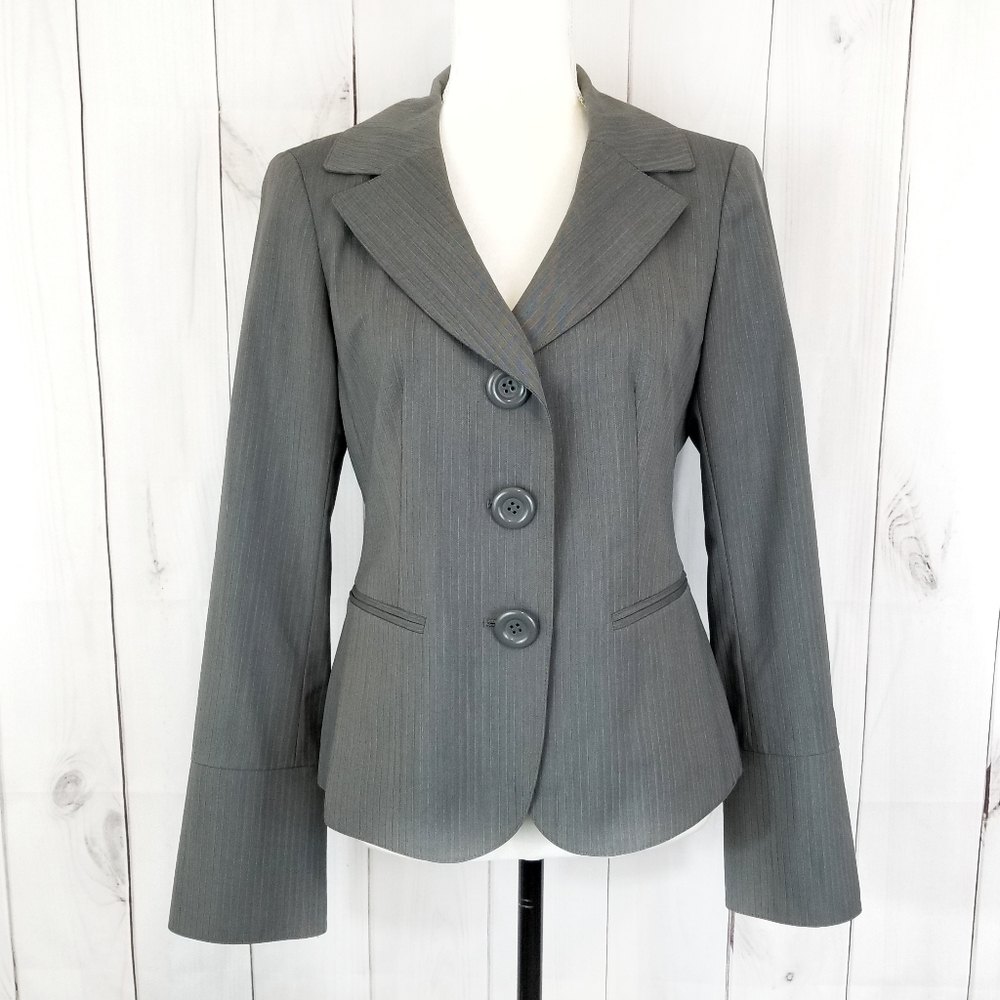Lafayette 148 New York Gray Wool Blend Blazer